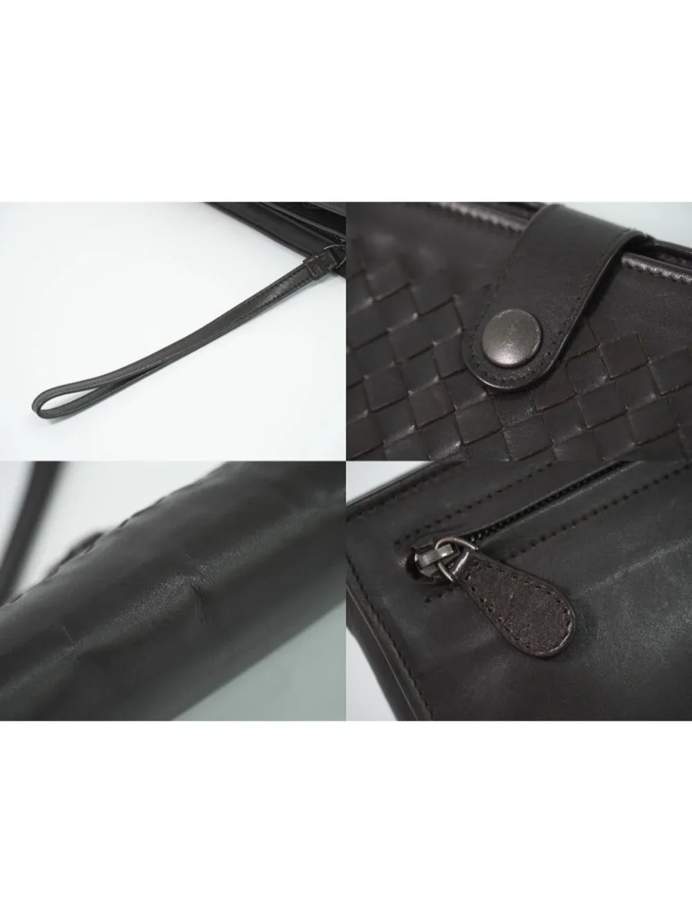 Bottega Veneta Intrecciato Continental Wallet Clutch Leather Brown